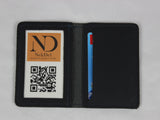 Leather ID Card Case Black Open