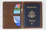 Leather Passport Wallet - Brown