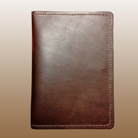 Leather Passport Wallet Brown