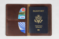 Horween Leather Passport Wallet - Red Brown Open