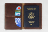 Horween Leather Passport Wallet - Red Brown Open