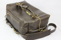 Leather Duffel Bag - Brown
