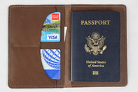 Leather Passport Wallet - Brown